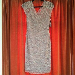 Dusty Mauve Lace Dress w/ small Pink Sequins